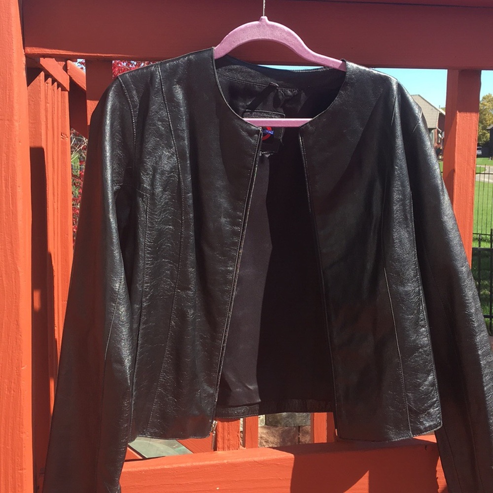 A black leather jacket